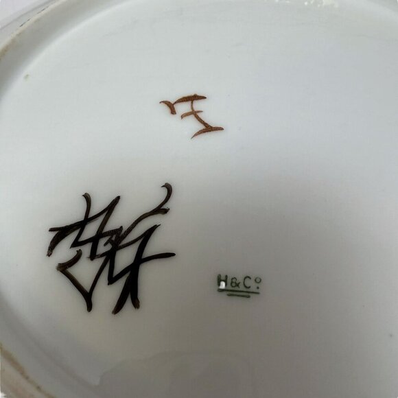 H & Co. Roses Plate Handpainted Porcelain Antique Haviland Limoges France 11" - Picture 7 of 11